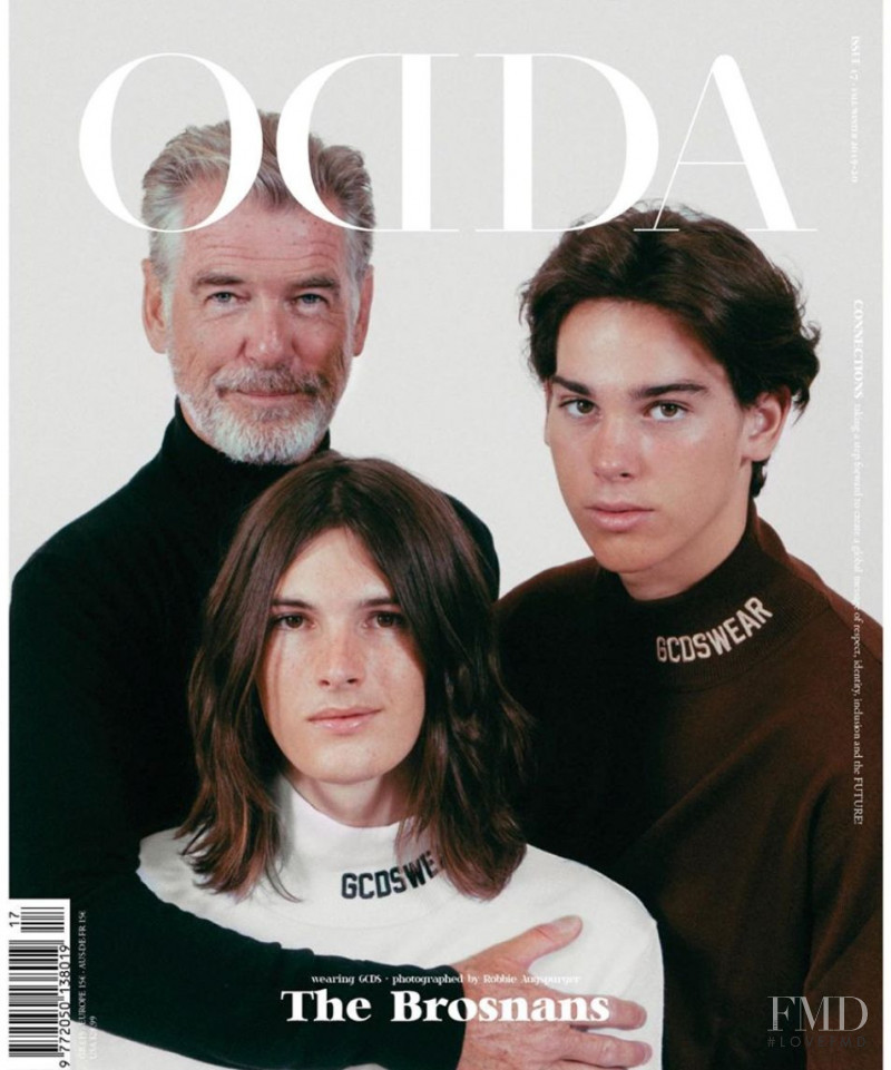Pierce Brosnan, Dylan Brosnan, Paris Brosnan featured on the Odda cover from September 2019