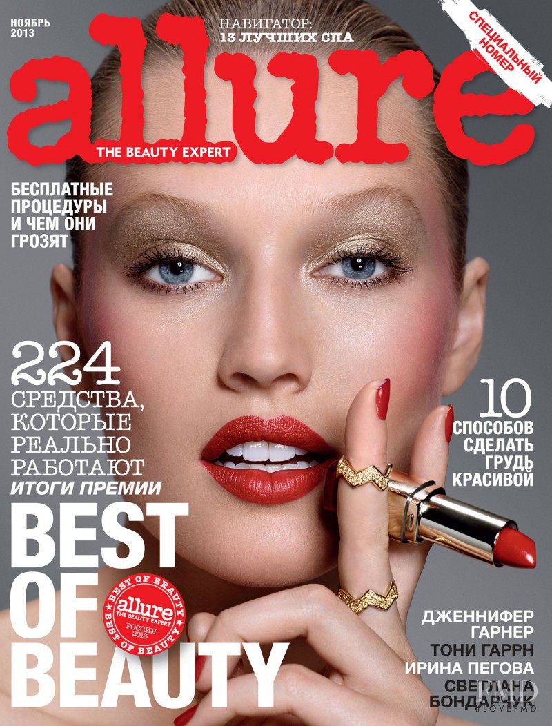 Toni Garrn featured on the Allure Russia cover from November 2013