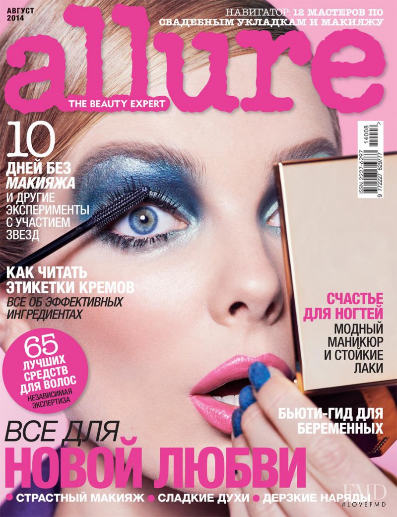 Eniko Mihalik featured on the Allure Russia cover from August 2014