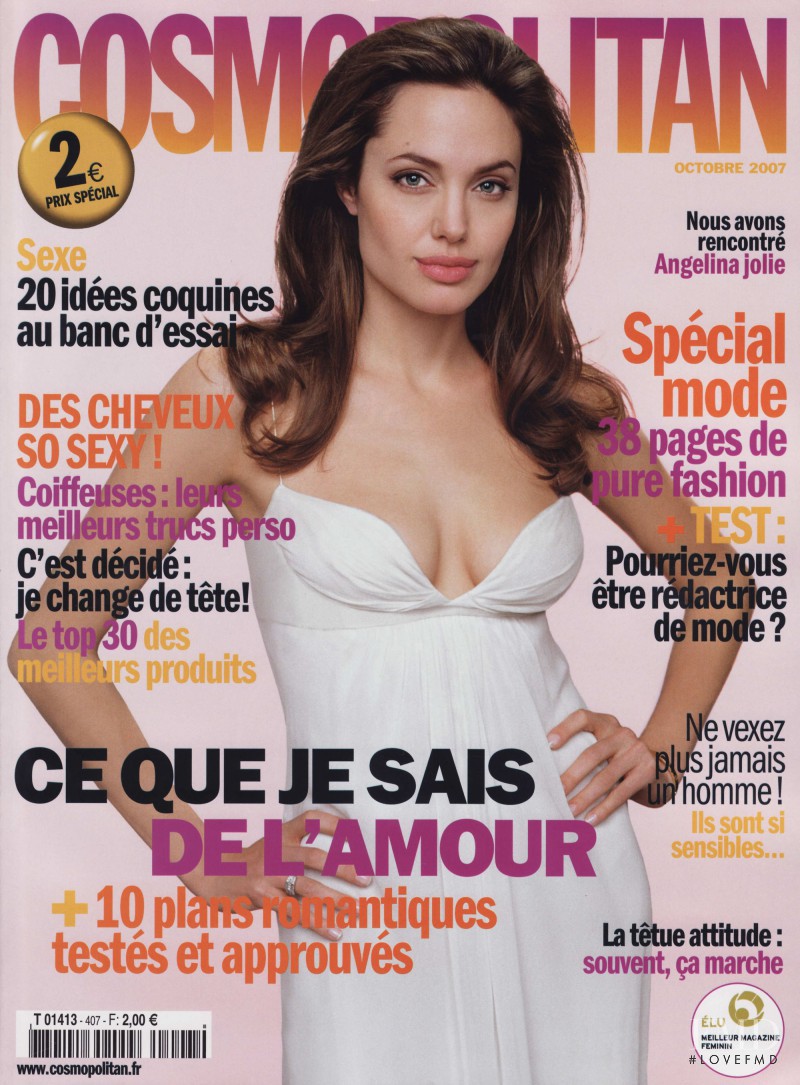 Angelina Jolie featured on the Cosmopolitan France cover from October 2007