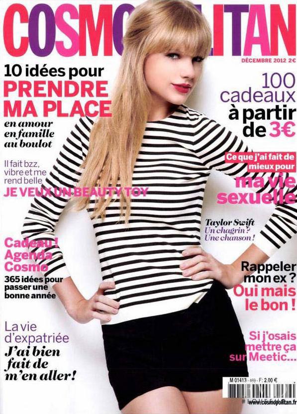Taylor Swift featured on the Cosmopolitan France cover from December 2012