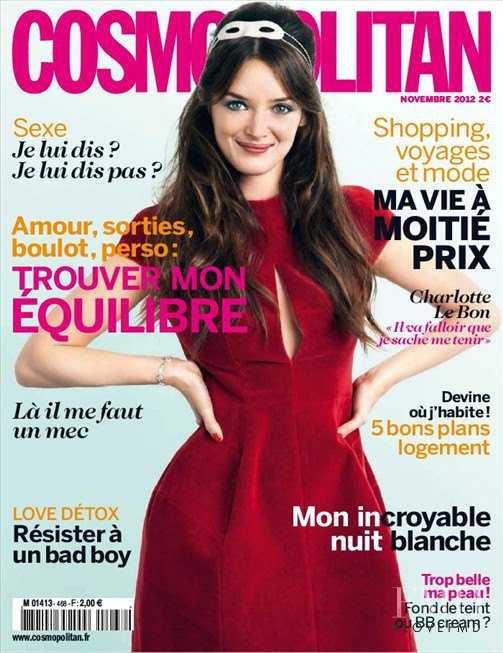 Charlotte Le Bon featured on the Cosmopolitan France cover from November 2012