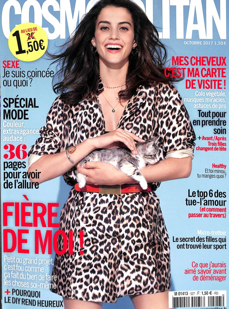 Ana Rotili featured on the Cosmopolitan France cover from October 2017