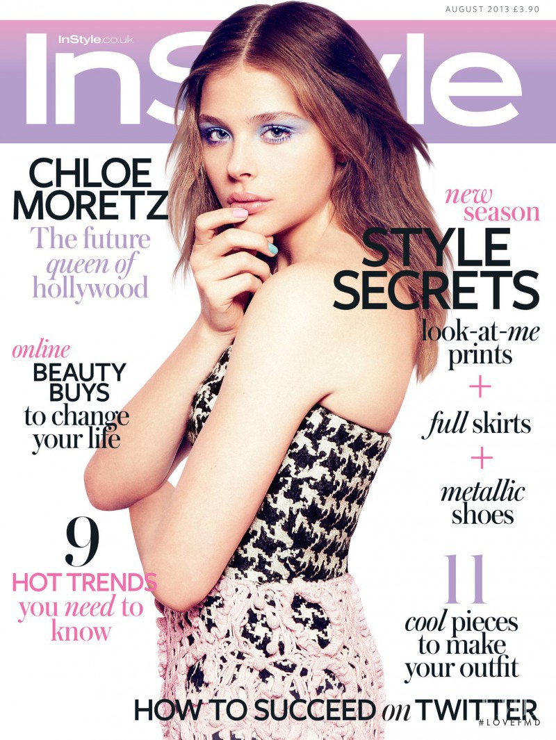 Chloe Moretz featured on the InStyle UK cover from August 2013