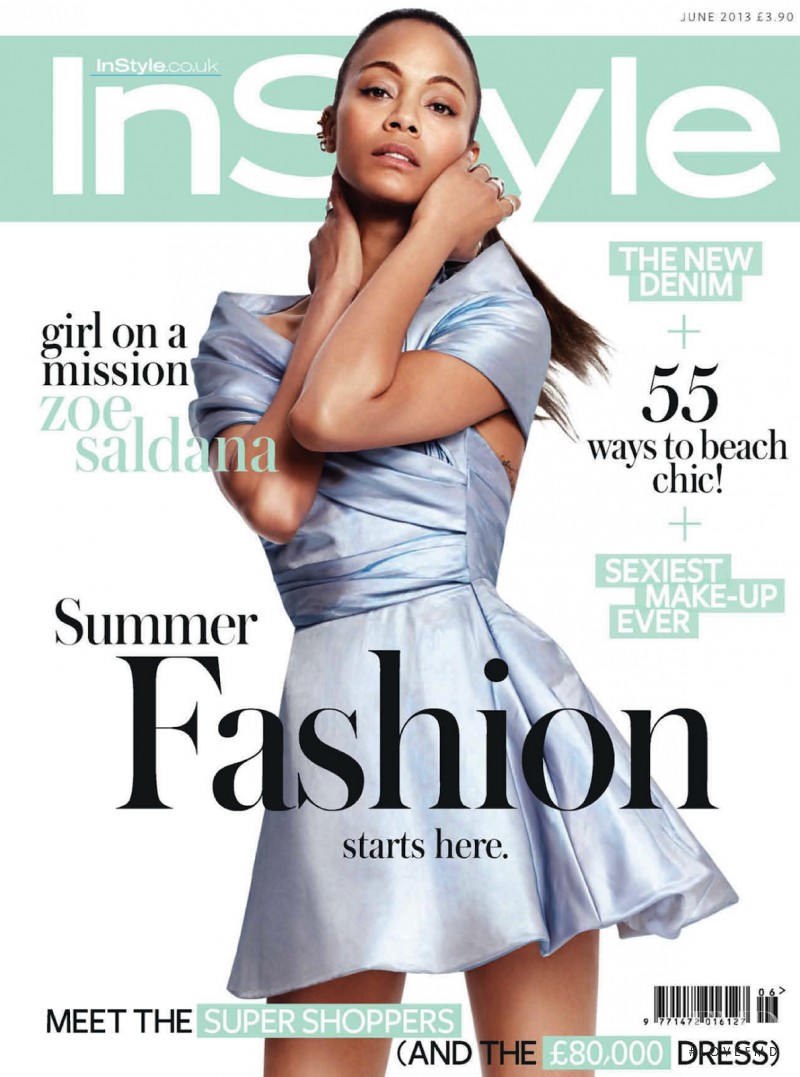 Zoe Saldana featured on the InStyle UK cover from June 2013