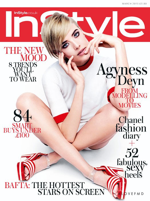 Agyness Deyn featured on the InStyle UK cover from March 2013