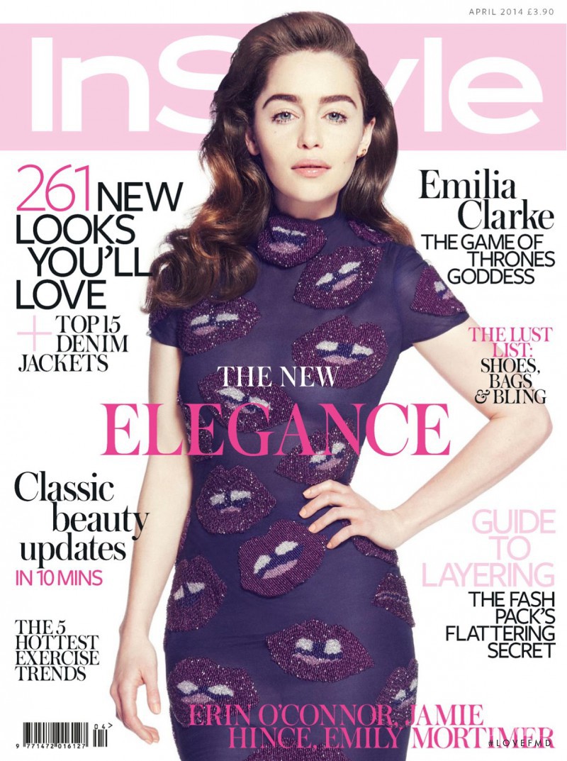 Emilia Clarke featured on the InStyle UK cover from April 2014
