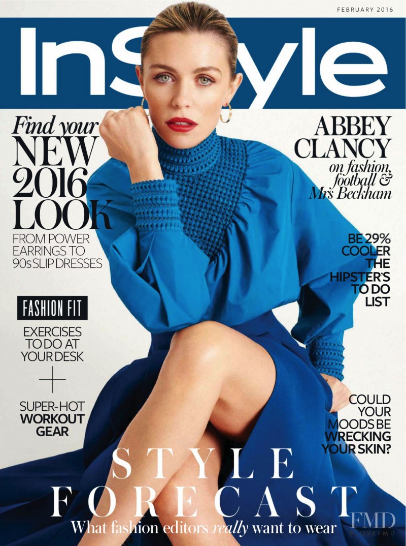 Abigail Clancy featured on the InStyle UK cover from February 2016