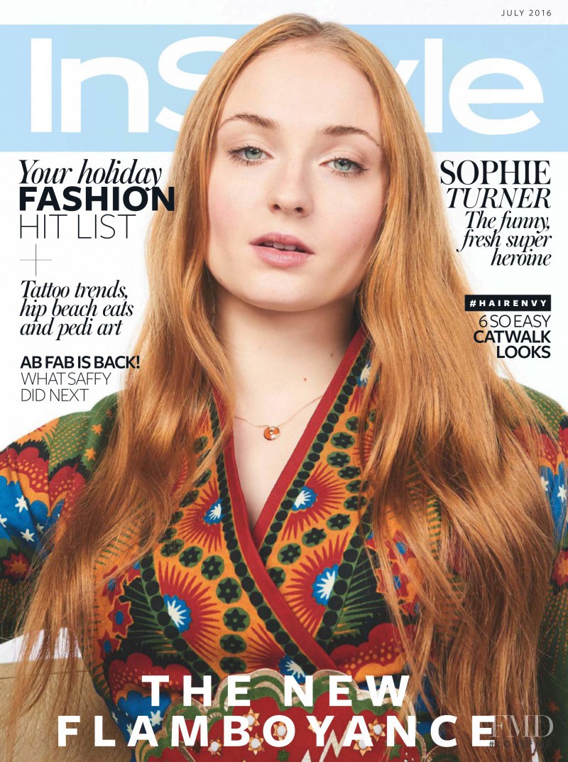 Sophie Turner featured on the InStyle UK cover from July 2016