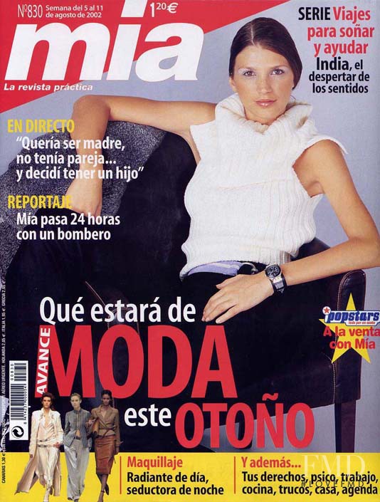 Claudia Lumovich featured on the Mia cover from August 2002