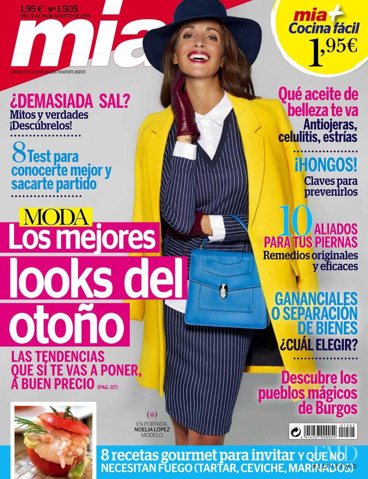 Noelia López featured on the Mia cover from August 2015