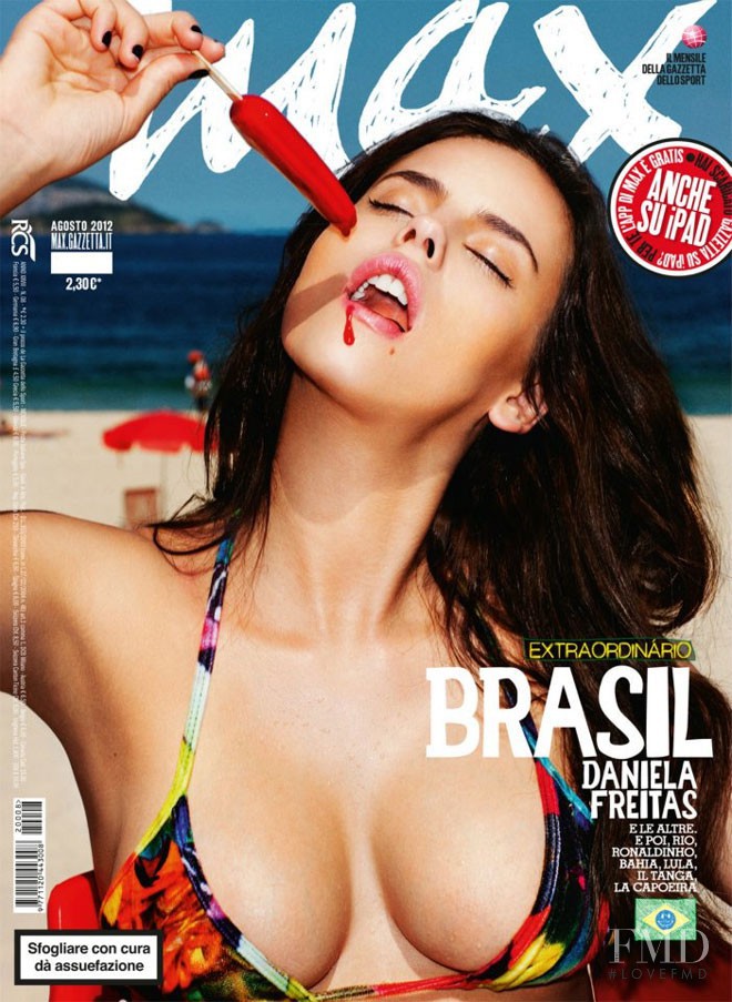 Daniela Freitas featured on the Max Italy cover from August 2012