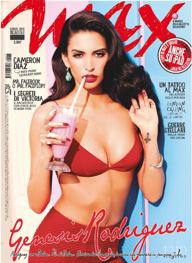 Genesis Rodriguez featured on the Max Italy cover from July 2012