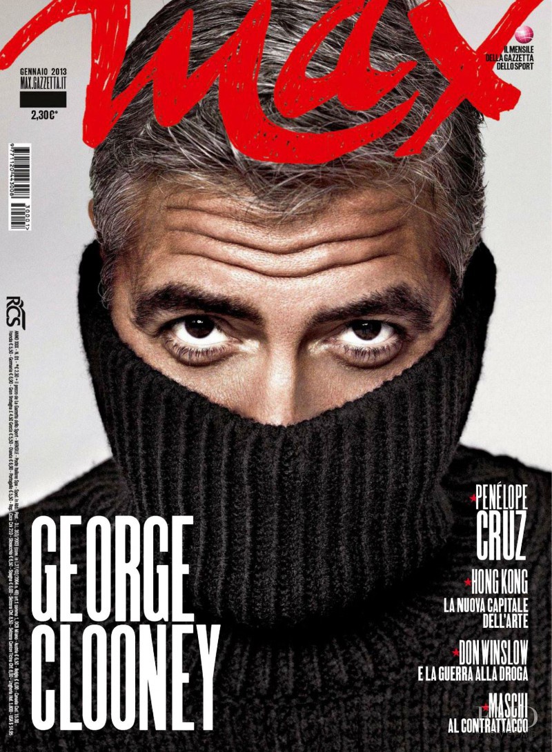 George Clooney featured on the Max Italy cover from January 2013