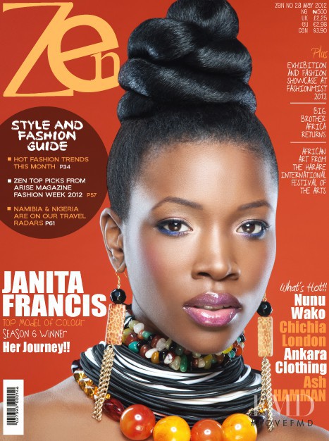Janita Francis featured on the Zen Magazine Africa cover from May 2012