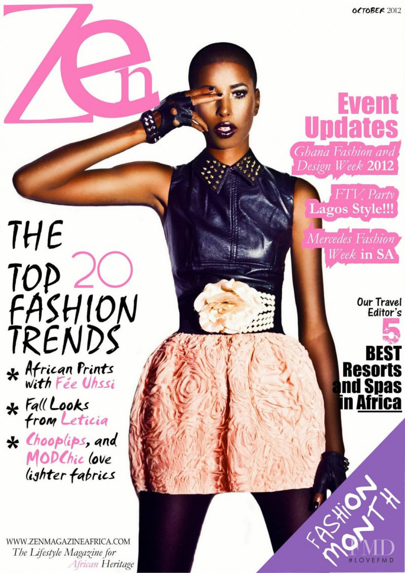 Alana Baker featured on the Zen Magazine Africa cover from October 2012