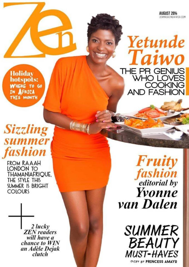 Yetunde Taiwo featured on the Zen Magazine Africa cover from August 2014