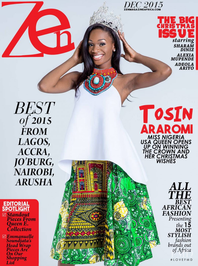 Tosin Araromi featured on the Zen Magazine Africa cover from December 2015