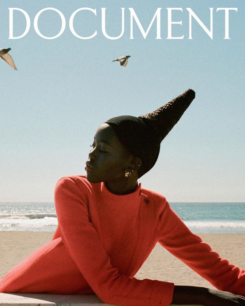 Adut Akech Bior featured on the Document Journal cover from August 2021