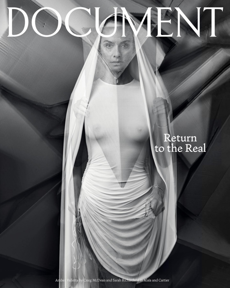 Amber Valletta featured on the Document Journal cover from February 2023