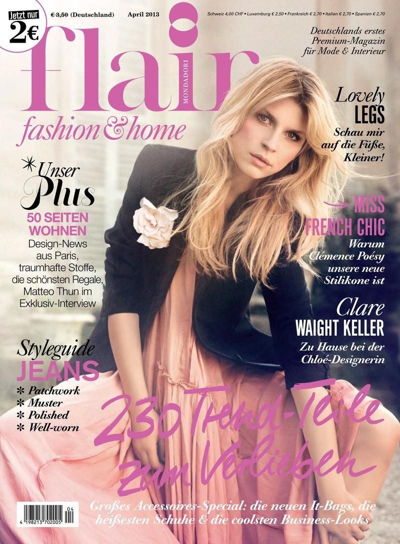 Clémence Poésy featured on the Flair Germany cover from April 2013