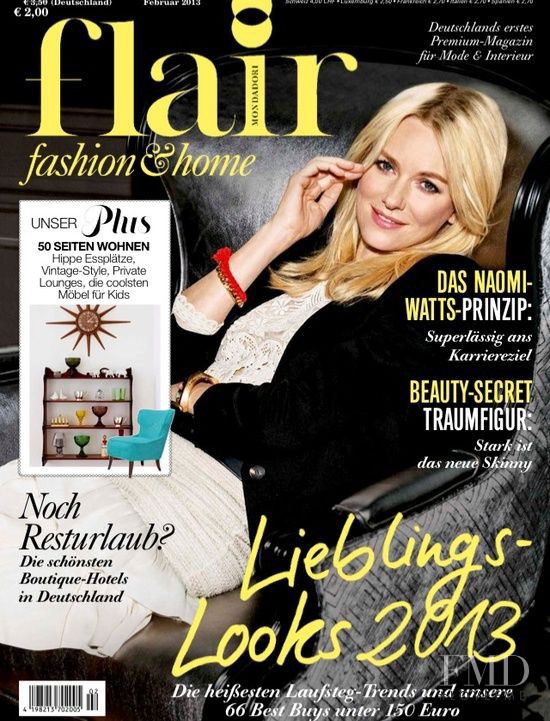 Naomi Watts featured on the Flair Germany cover from February 2013