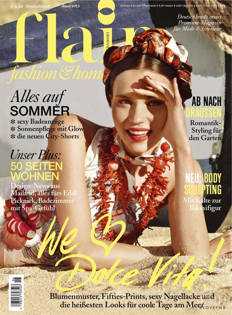 Egle Tvirbutaite featured on the Flair Germany cover from June 2013