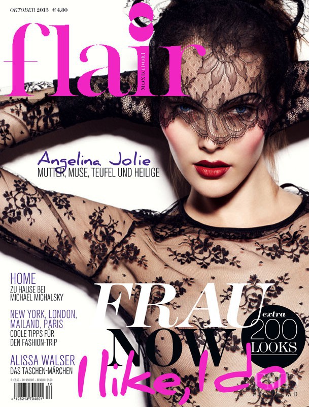 Julia Valimaki featured on the Flair Germany cover from October 2013
