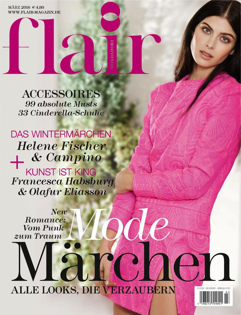 Pamela Bernier featured on the Flair Germany cover from March 2016