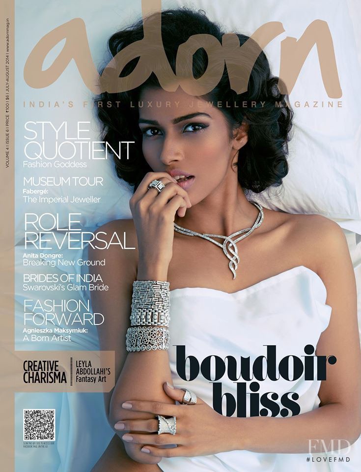 Pooja Mor featured on the Adorn cover from August 2014