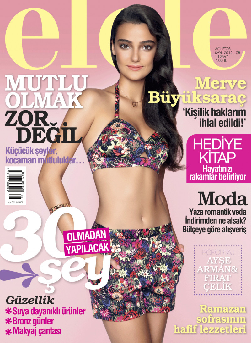 Merve Buyuksarac featured on the Elele Turkey cover from August 2012