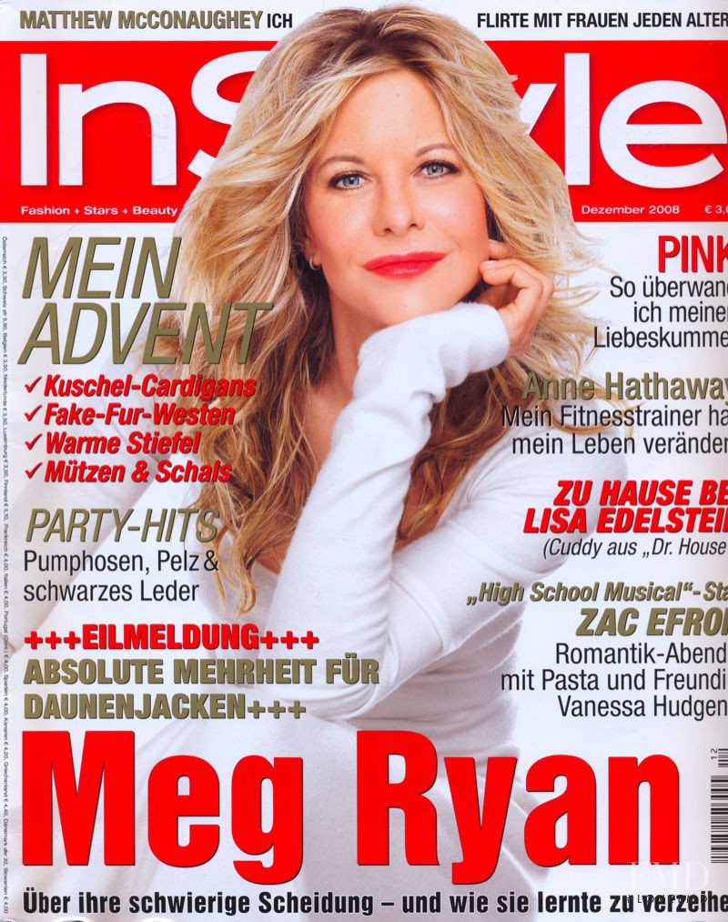 Meg Ryan featured on the InStyle Germany cover from December 2008