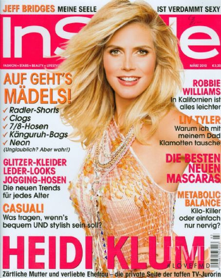 Heidi Klum featured on the InStyle Germany cover from March 2010