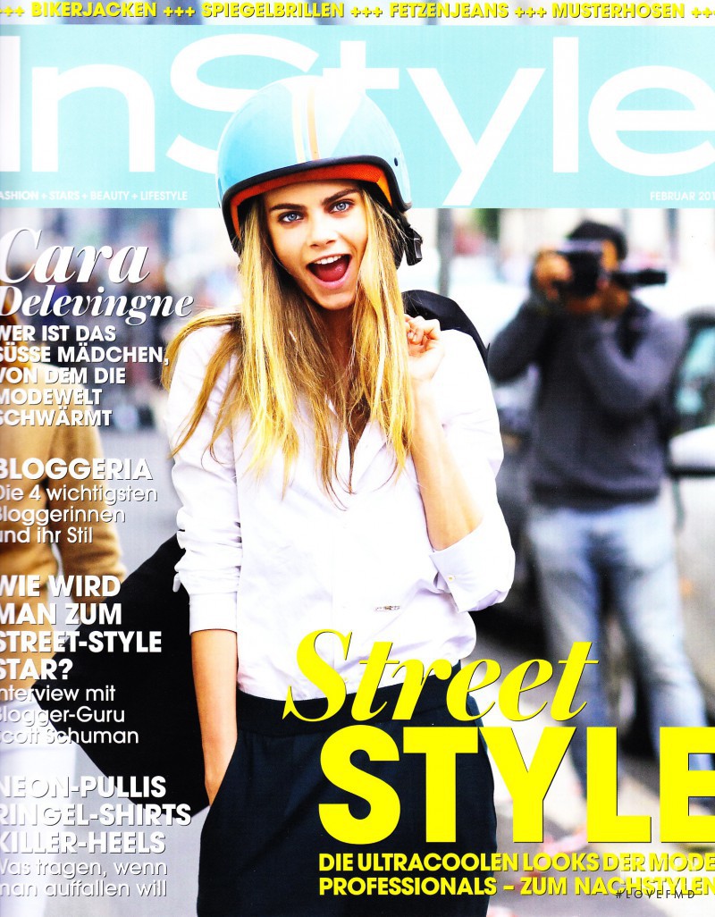 Cara Delevingne featured on the InStyle Germany cover from February 2013