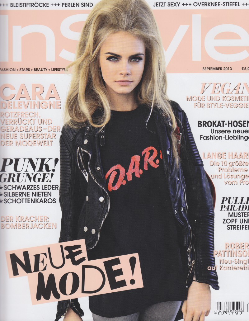 Cara Delevingne featured on the InStyle Germany cover from September 2013