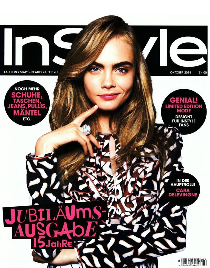 Cara Delevingne featured on the InStyle Germany cover from October 2014