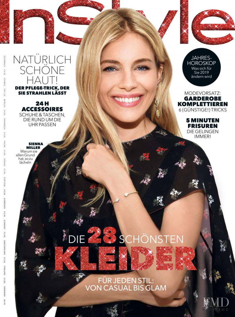 Sienna Miller featured on the InStyle Germany cover from January 2019