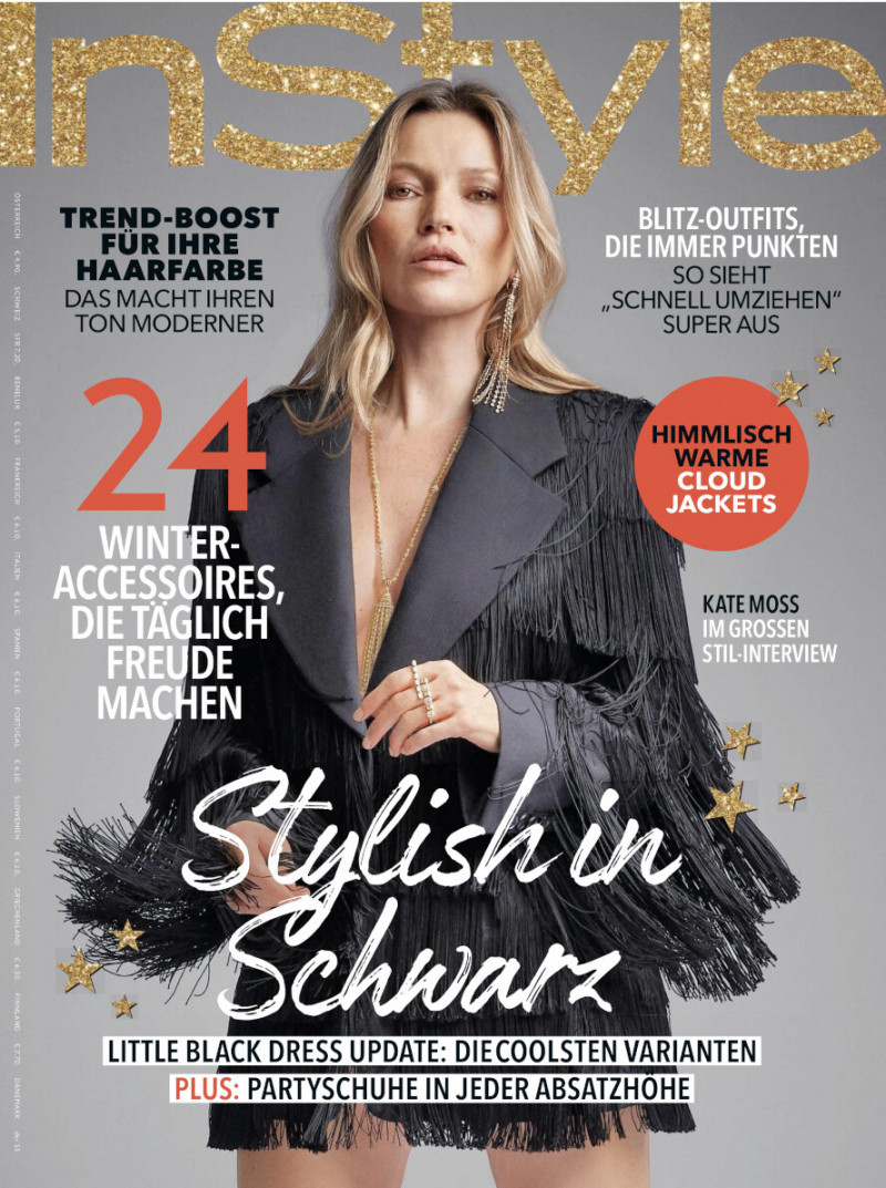 Kate Moss featured on the InStyle Germany cover from December 2021
