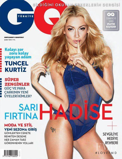 Hadise Açikgöz featured on the GQ Turkey cover from February 2013