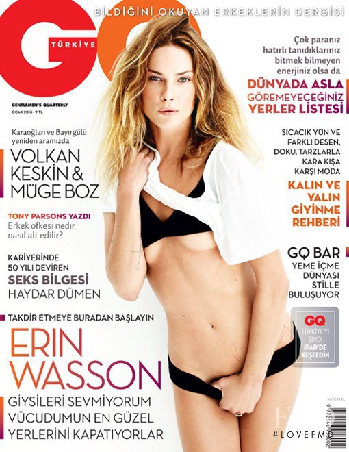 Erin Wasson featured on the GQ Turkey cover from January 2013