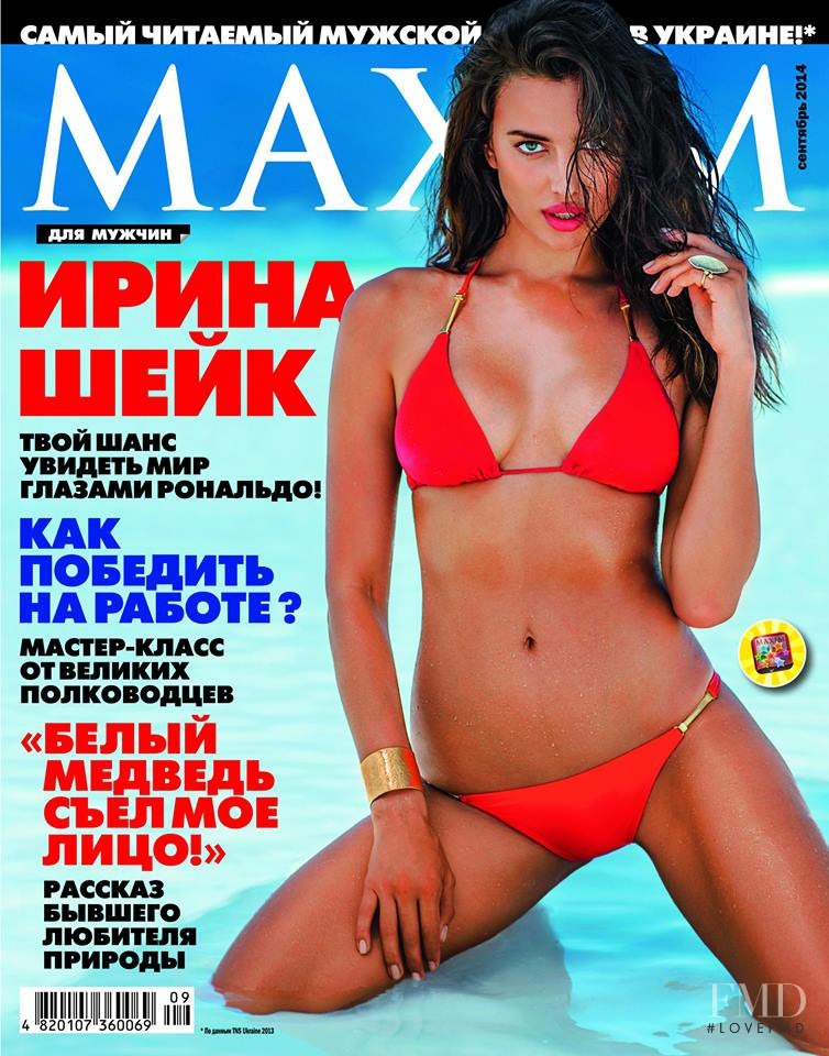 Irina Shayk featured on the Maxim Ukraine cover from September 2014