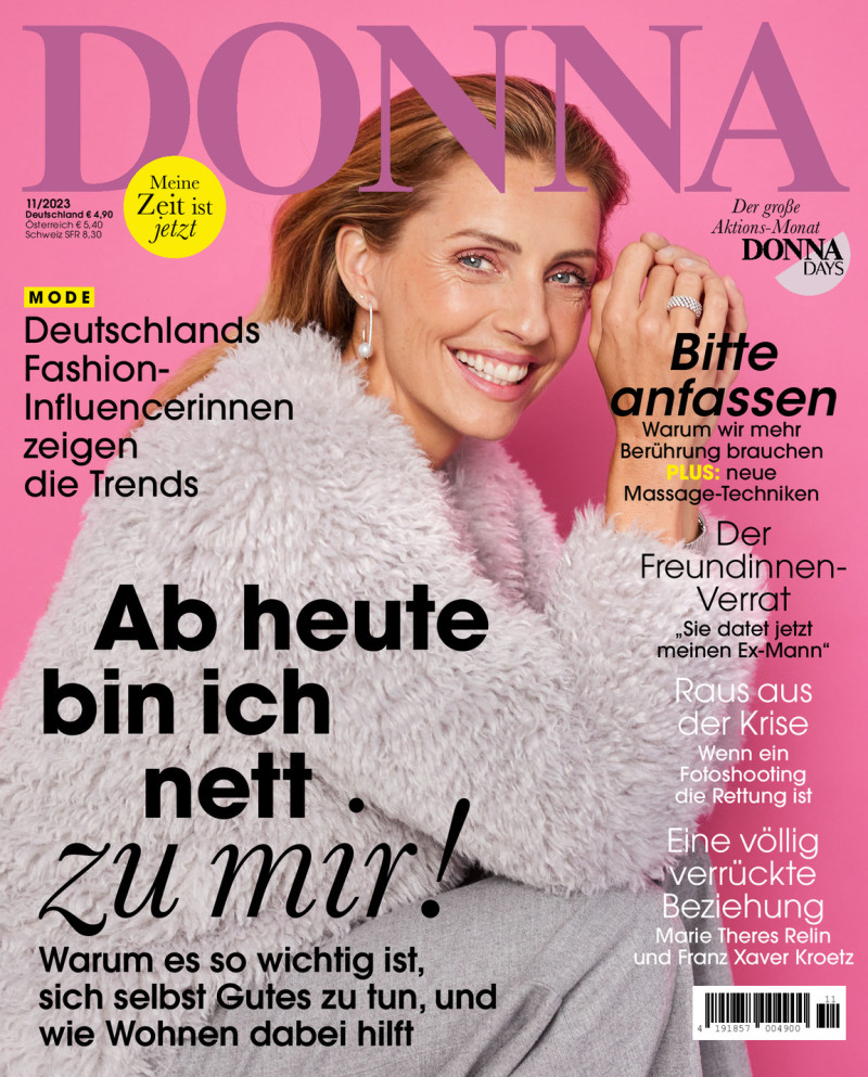 Manuella Baudet featured on the Donna Germany cover from October 2023