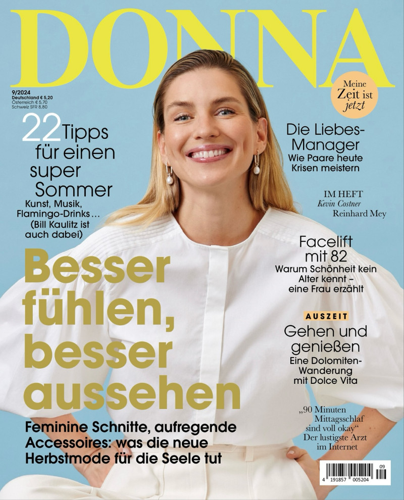 Szilvia Miskolczi featured on the Donna Germany cover from August 2024