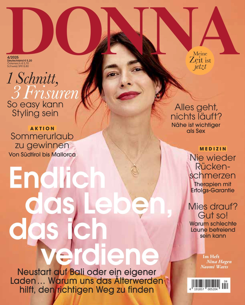 Diana Kovalchuk featured on the Donna Germany cover from April 2025