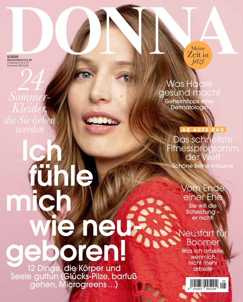 Linda Jeuring featured on the Donna Germany cover from May 2025
