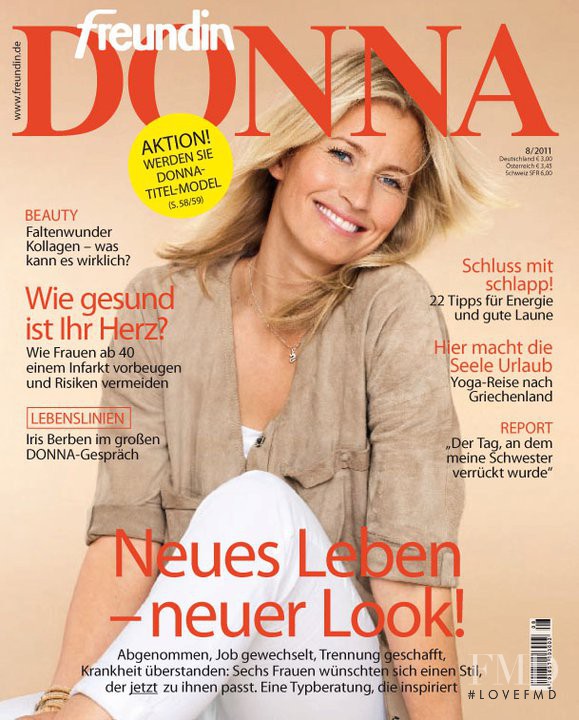 Anouk Voorveld featured on the Donna Germany cover from August 2011