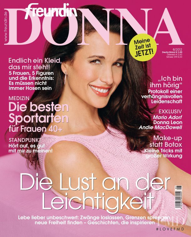 Andie MacDowell featured on the Donna Germany cover from June 2012