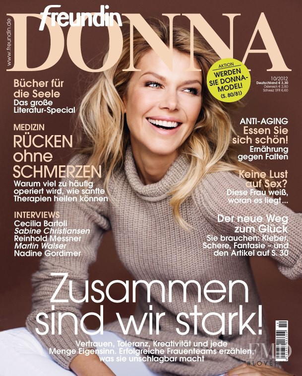 Ingrid Seynhaeve featured on the Donna Germany cover from October 2012