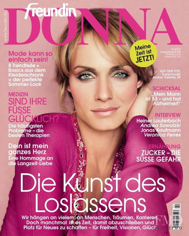 Amber Valletta featured on the Donna Germany cover from April 2013