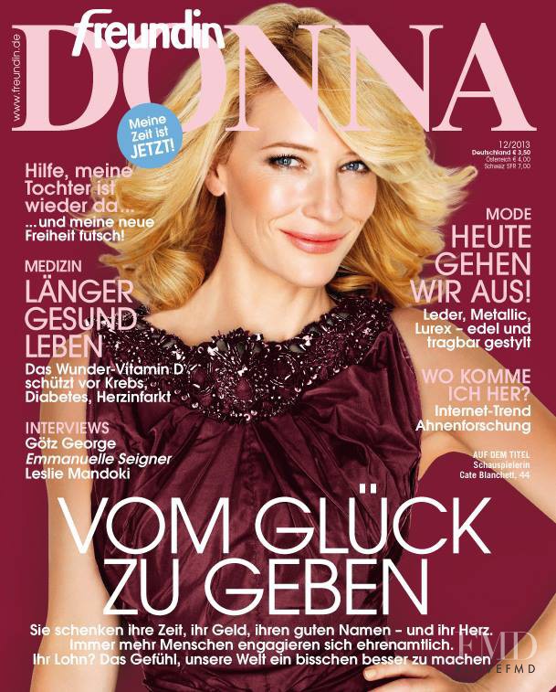 Cate Blanchett featured on the Donna Germany cover from December 2013